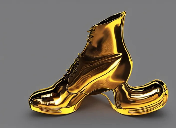 Prompt: shoe in the shape salvador dali, 3 d rendering, studio light