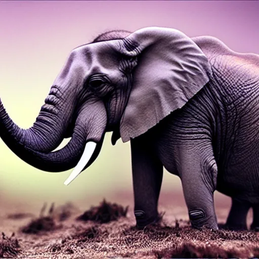 Image similar to 8mm macro photography of a microscopic elephant, real picture, national geographic