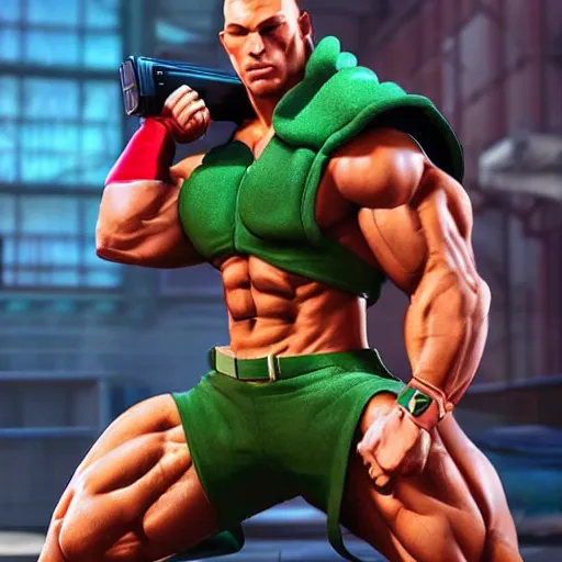 Image similar to Cammy, Man, handsome, muscular, sharp focus, colorful, photograph, octane render