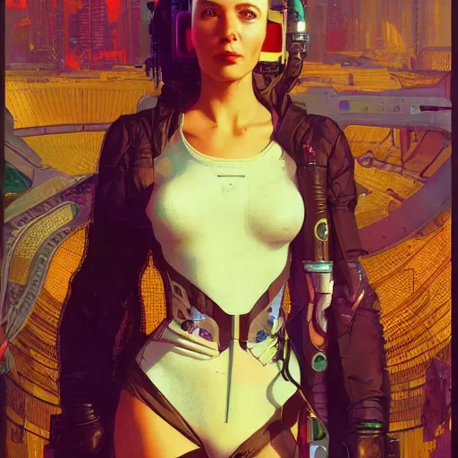 Prompt: cyberpunk woman | hyperrealistic | lush background | sci fi environment | action pose | digital painting | trending on artstation | pinup portrait | clean | illustration | dressed | unreal engine 5 | 8 k resolution | by greg rutkowski alphonse mucha gustav klimt and mel ramos