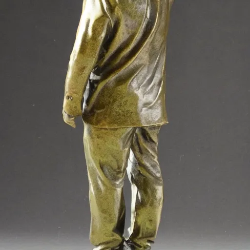 Image similar to old bronze statue of takeshi kitano