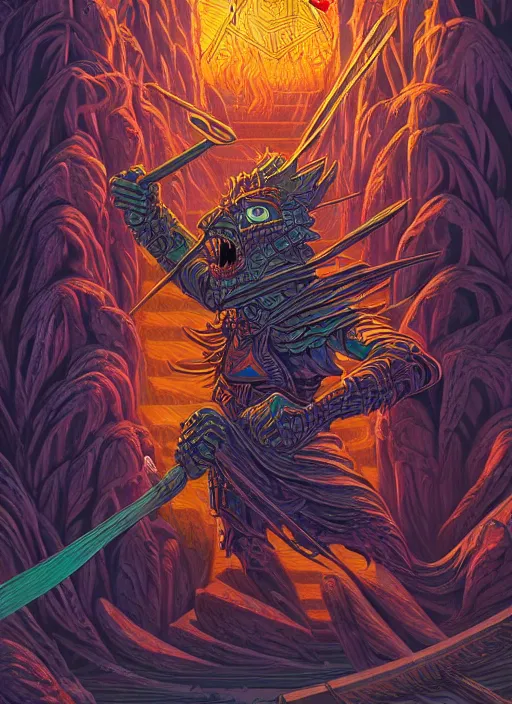 Image similar to concept art by dan mumford of a masterpiece hyperdetailed dnd tarot card, digital painting, sharp focus, illustration