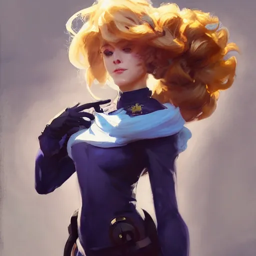 Image similar to greg manchess portrait painting of violet evergarden as overwatch character, totally whack, medium shot, asymmetrical, profile picture, organic painting, sunny day, matte painting, bold shapes, hard edges, street art, trending on artstation, by huang guangjian and gil elvgren and sachin teng