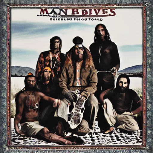 Prompt: manbes natives album cover