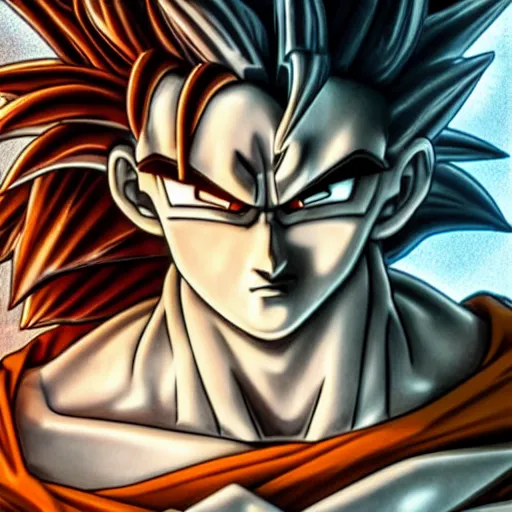 Image similar to amazing lifelike award winning marble bust of goku trending on art station artgerm Greg rutowski alpgonse mucha cinematic