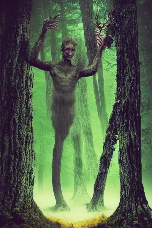 Image similar to man of the forest, surreal