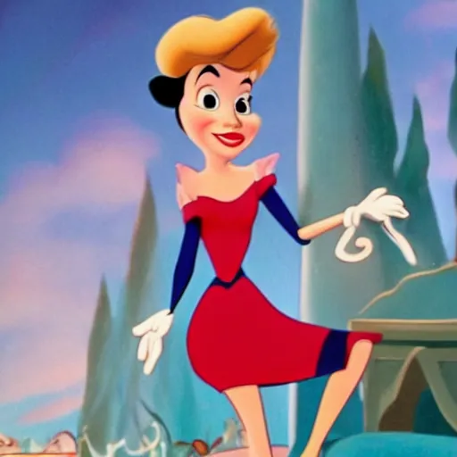 Prompt: of a kate ferris as a disney cartoon film from 1 9 5 0