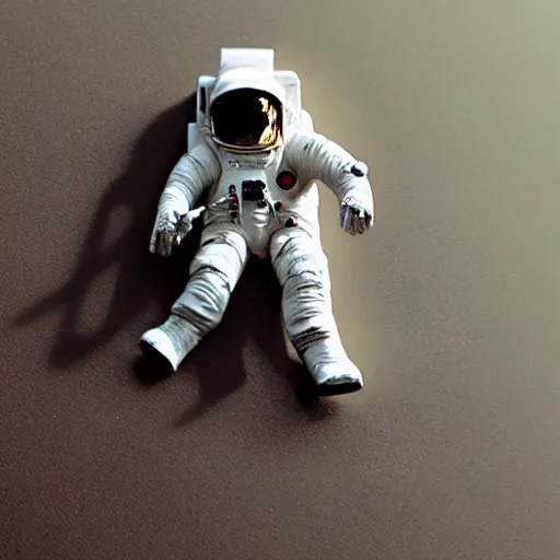 Prompt: a dead astronaut floating in space