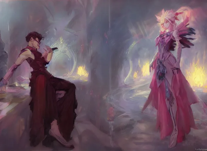 Image similar to concept art of a shalltear bloodfallen and vladimir volegov and alexander averin and delphin enjolras and daniel f. gerhartz