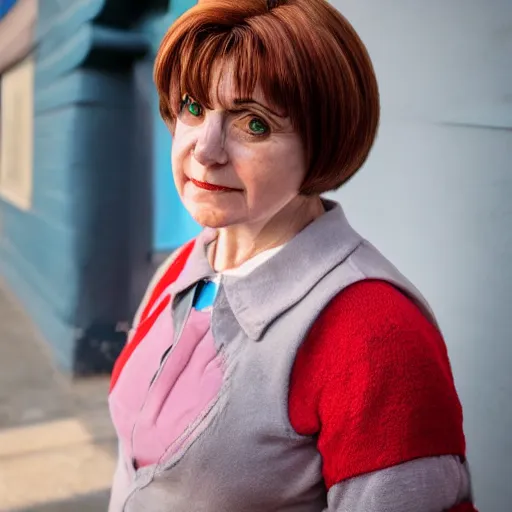 Image similar to delia ketchum from pokemon as real person, 8 k photography