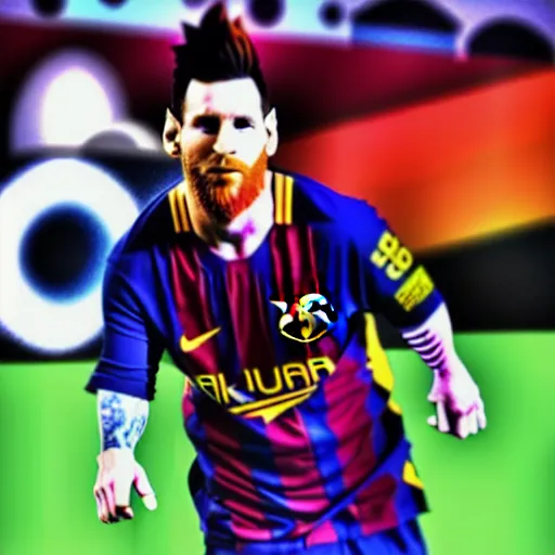 Image similar to super Saiyan Lionel Messi