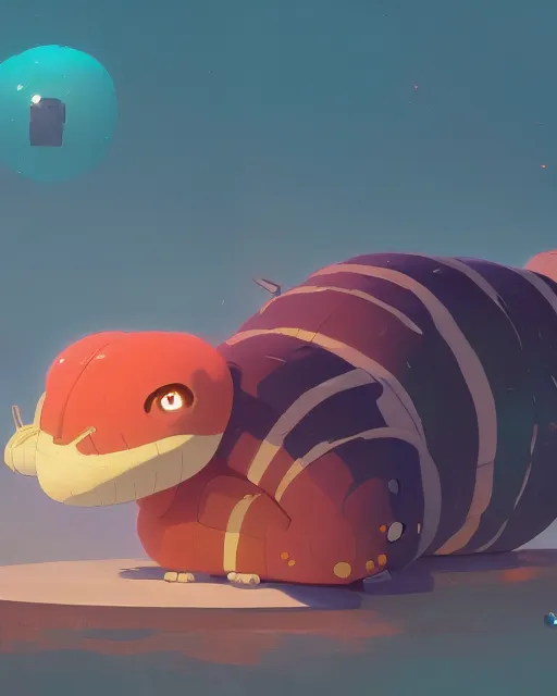 Image similar to a giant caterpillar taking a bath, cory loftis, james gilleard, atey ghailan, makoto shinkai, goro fujita, character art, rim light, exquisite lighting, clear focus, very coherent, plain background, soft painting