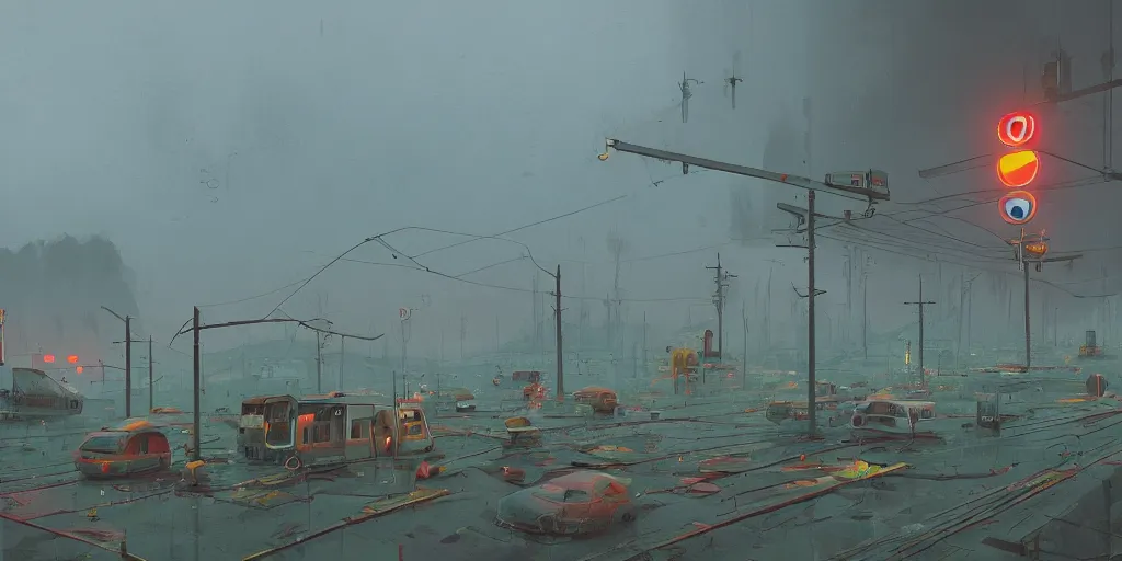 Prompt: simon stalenhag, high detail, digital art, realistic, trending on artstation