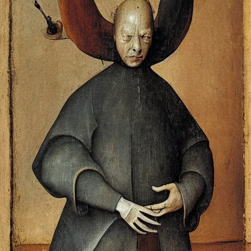 Prompt: a portrait of a character by hieronymus bosch