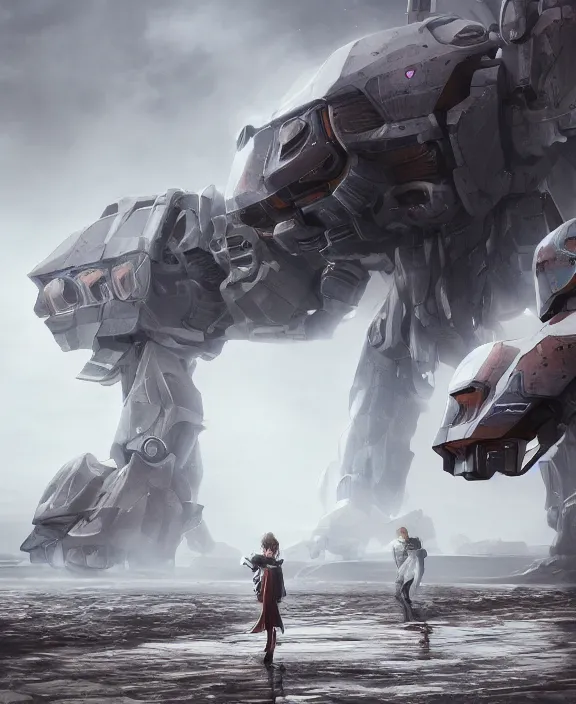 Image similar to surreal romantic mecha covenant deformation horizontal building, futuristic berserk white architecture in the beach in iceland, foggy, highly detailed, digital painting, arstation, concept art, hyperealistic octane render, unreal engine,