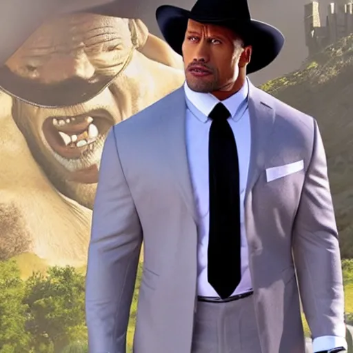 Prompt: Dwayne Johnson as Doug Dimmadome, owner of the Dimmsdale Dimmadome, HD