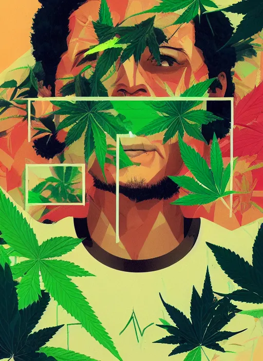 Prompt: profile picture by sachin teng x bape, marijuana, organic painting, asymmetrical, green, marijuana smoke, matte paint, hard edges, energetic