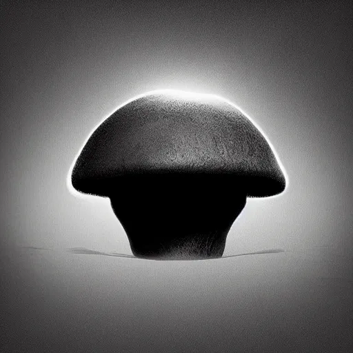 Image similar to mushroom ufo logo on black background, 3d, trippy glitched digital art, artstation, cgsociety