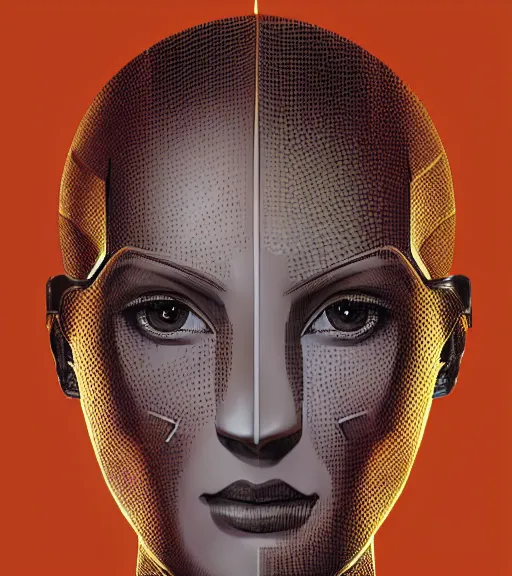 Image similar to female face on a backdrop of data, Industrial Scifi, detailed illustration, character portrait, by Martin Grip and Moebius