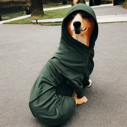 Image similar to dog with a hoodie