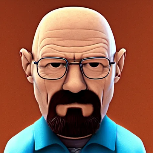 Image similar to walter white as a pixar character