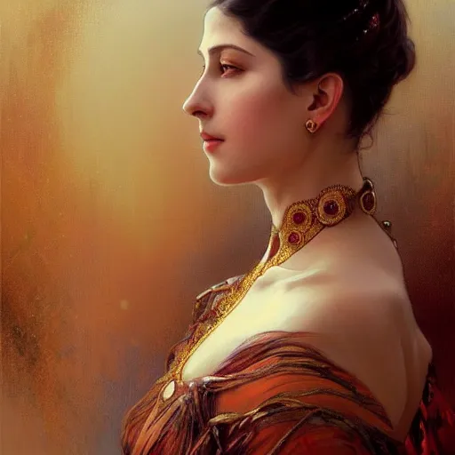 Image similar to beautiful portrait of mata hari, natural beauty expressive pose, fantasy, intricate, elegant, highly detailed, digital painting, artstation, concept art, smooth, sharp focus, illustration, art by artgerm and greg rutkowski and alphonse mucha