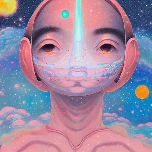 Prompt: Liminal space in outer space by Hikari Shimoda