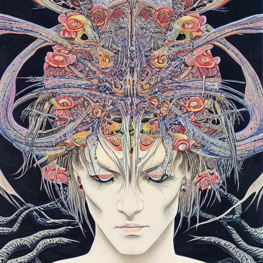 Image similar to life is so beautiful painted in alex grey style drawn by vania zouravliov and takato yamamoto, inspired by y - 3, intricate acrylic gouache painting, high detail, sharp high detail, artstation