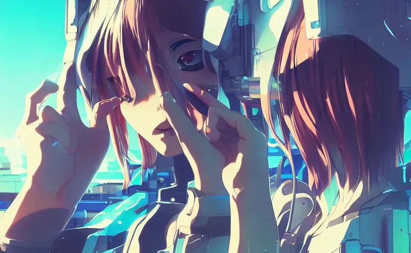 Synthwave Anime Girl Otaku' Poster, picture, metal print, paint by  AestheticAlex | Displate