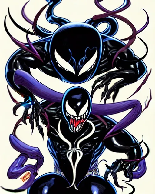 Image similar to a portrait of Venom by Gerardo Sandoval