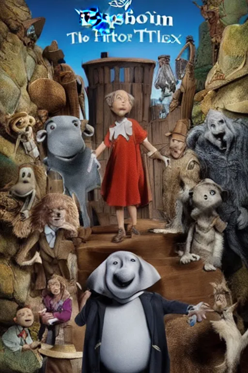 Image similar to disney the phantom tollbooth movie poster, cgi, cinema, realistic