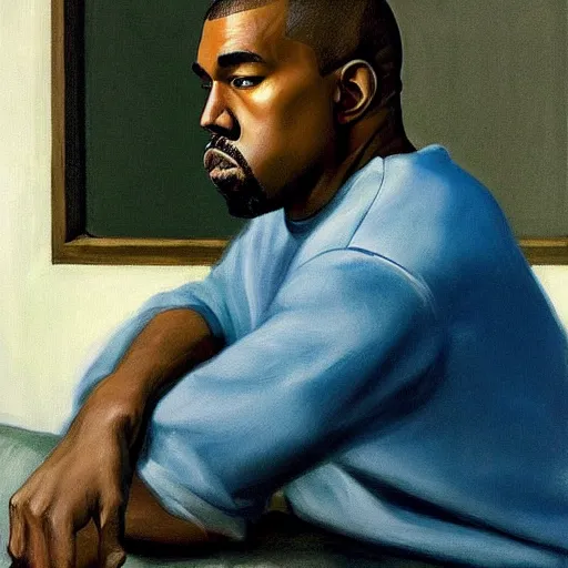 Prompt: Kanye west by Edward hopper