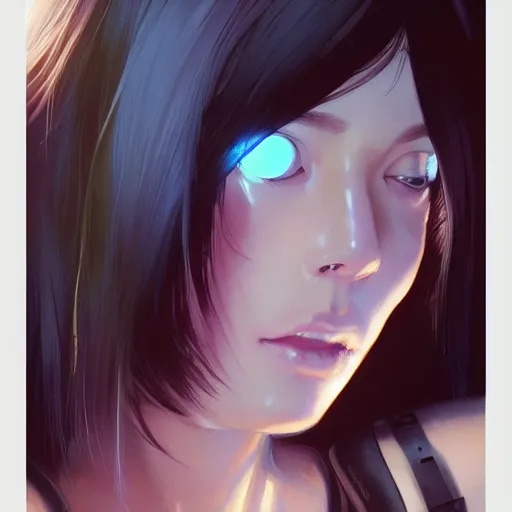 Image similar to A beautiful cyborg woman || ANIME, fine-face, realistic shaded perfect face, fine details. Anime. realistic shaded lighting poster by Ilya Kuvshinov katsuhiro otomo ghost-in-the-shell, magali villeneuve, artgerm, Jeremy Lipkin and Michael Garmash and Rob Rey