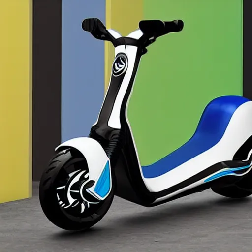 Image similar to A limited edition cyber scooter from Z Labs with turbo boost and a surreal geometric design. Future scooter design from the year 3100