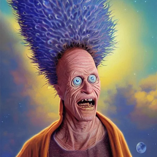 Image similar to UHD tonalism cosmic painting of Beavis as Cornholio, by Antonio Caparo and Ferdinand Knab and Greg Rutkowski, UHD, photorealistic, trending on artstation, trending on deviantart