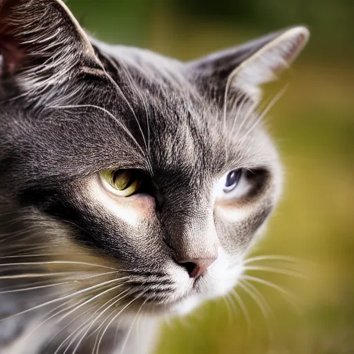 Prompt: portrait of an elderly man cat hybrid, canon eos r 3, f / 1. 4, iso 2 0 0, 1 / 1 6 0 s, 8 k, raw, unedited, symmetrical balance, wide angle