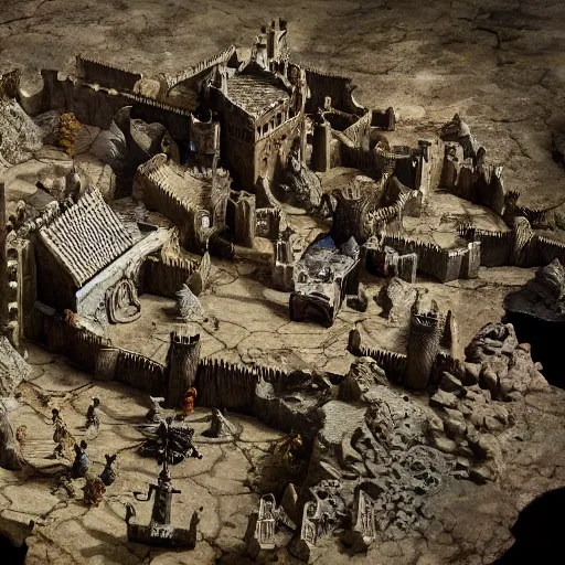 Prompt: a award winning closeup photo of a stopmotion animation filming set of game of thrones entire map