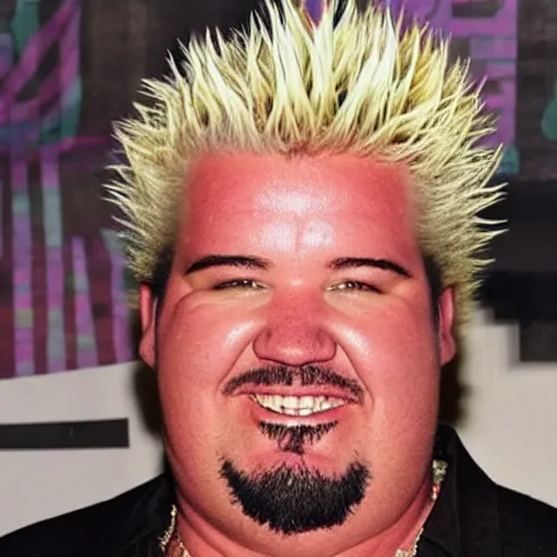 Prompt: mix between Guy Fieri and Barney