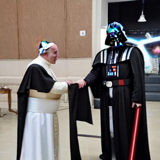 Prompt: the pope as darth vader