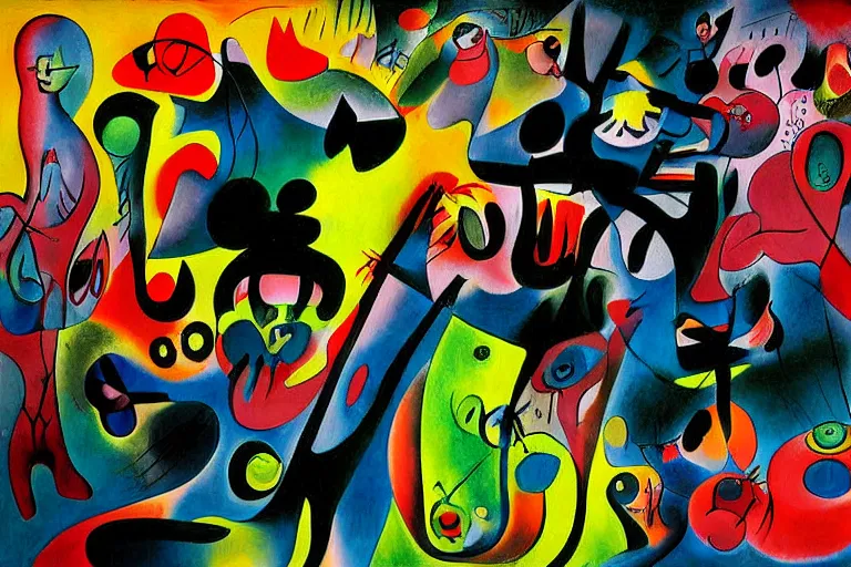 Image similar to LSD painting by Roberto Matta, Joan Miró, Yoshitomo Nara and Aya Takano, superflat, dreamy, ethereal, fauvism, chiaroscuro
