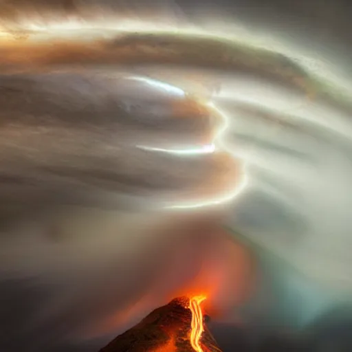 Image similar to amazing photo of a tornado made of fire, digital art, by marc adamus, beautiful dramatic lighting