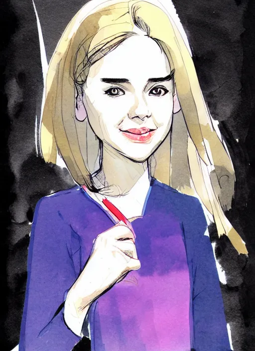 Prompt: portrait of a pretty young lady by dustin nguyen