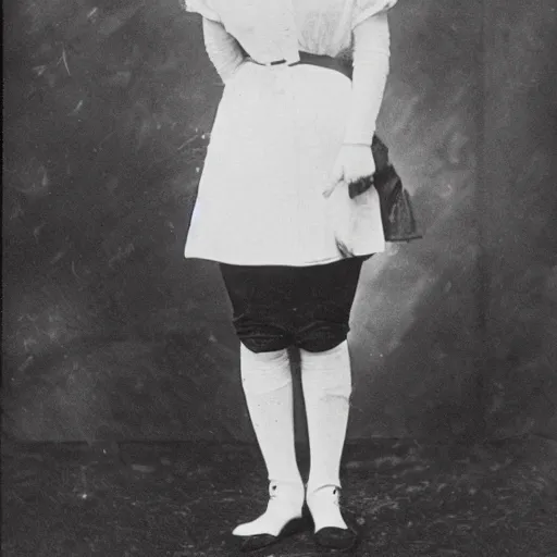 Image similar to photo of a young world war I nurse taken in 1914, black and white, vintage photography, high quality, medium shot