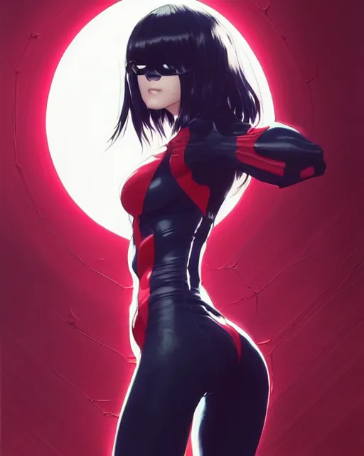 Image similar to portrait Anime Spider-woman character sharp fine-face, pretty face, realistic shaded Perfect face, fine details. Anime. Marvel realistic shaded lighting by Ilya Kuvshinov krenz cushart katsuhiro otomo ghost-in-the-shell, magali villeneuve, artgerm, rutkowski Jeremy Lipkin and Giuseppe Dangelico Pino and Michael Garmash and Rob Rey