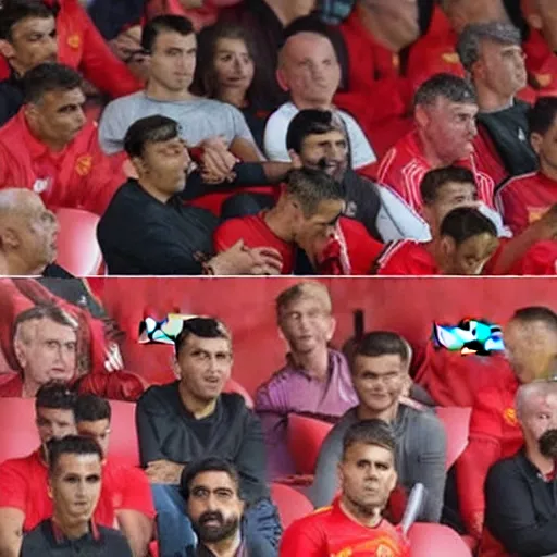 Prompt: akshay kumar sitting in a manchester united game crowd hd photorealistic