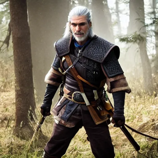 Prompt: anso mount as geralt