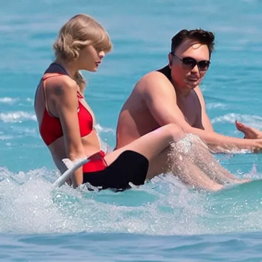 Prompt: taylor swift swim with elon musk