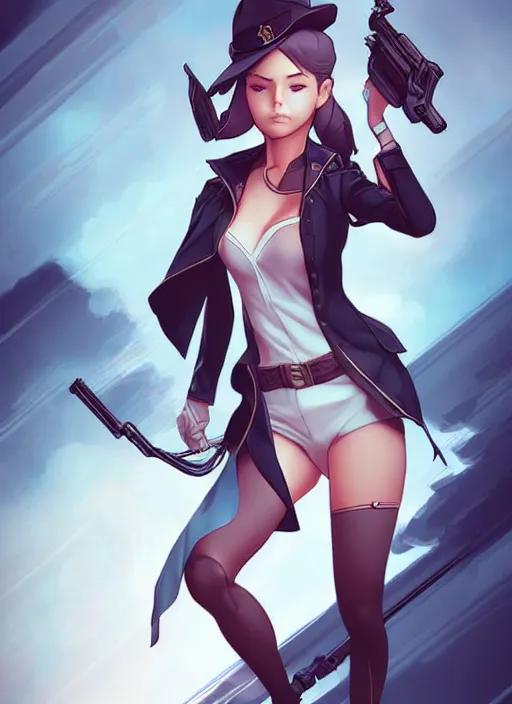 Prompt: Officer Bunny Bun Character design by charlie bowater, ross tran, artgerm, and makoto shinkai, detailed, inked, western comic book art