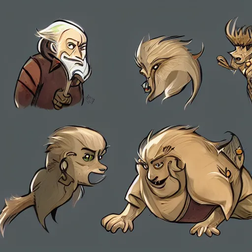 Image similar to biden, cartoon, rpg character, humblewood art style, concept art, fantasy