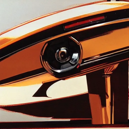 Image similar to car unicycle, painted by syd mead, high quality